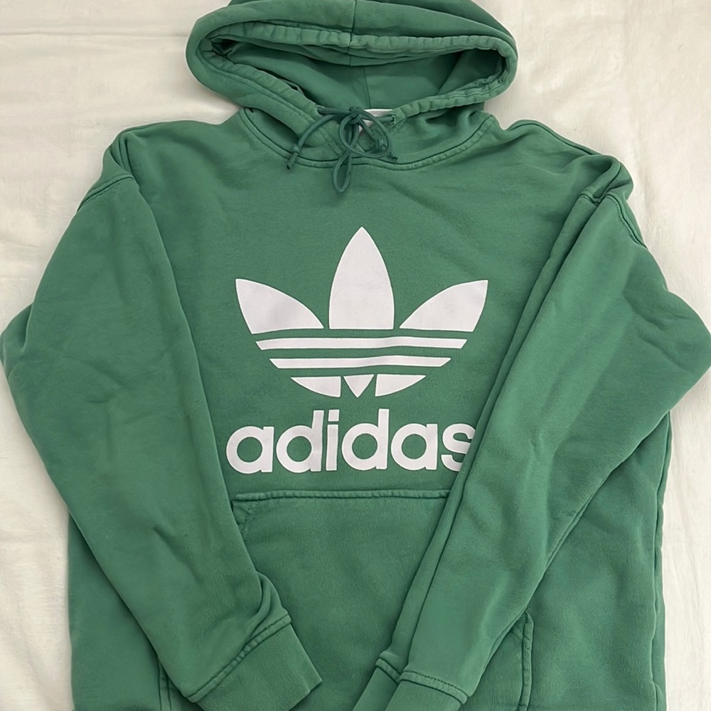 Adidas Trefoil White/Green Sweatshirt